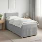 Preview: Boxspringbett mit Matratze und LED Hellgrau 90 x 190 cm Stoff