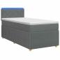 Preview: Boxspringbett mit Matratze und LED Dunkelgrau 90 x 190 cm Stoff