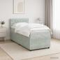 Preview: Boxspringbett mit Matratze und LED Hellgrau 90 x 190 cm Samt