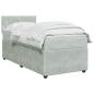 Preview: Boxspringbett mit Matratze und LED Hellgrau 90 x 190 cm Samt