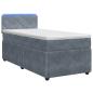 Preview: Boxspringbett mit Matratze und LED Dunkelgrau 90 x 190 cm Samt