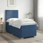 Preview: Boxspringbett mit Matratze mit Kopfteil Blau 90 x 190 cm Stoff