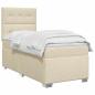 Preview: Boxspringbett mit Matratze mit Kopfteil Creme 90 x 190 cm Stoff