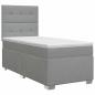 Preview: Boxspringbett mit Matratze Hellgrau 90 x 200 cm Stoff