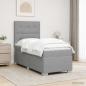 Preview: Boxspringbett mit Matratze Hellgrau 90 x 200 cm Stoff