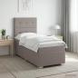Preview: ARDEBO.de - Boxspringbett mit Matratze mit Kopfteil Taupe 90 x 200 cm Stoff