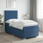 Preview: ARDEBO.de - Boxspringbett mit Matratze mit Kopfteil Blau 100 x 200 cm Stoff