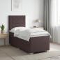 Preview: ARDEBO.de - Boxspringbett mit Matratze Dunkelbraun 100 x 200 cm Stoff