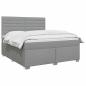 Preview: Boxspringbett mit Matratze Hellgrau 140 x 190 cm Stoff