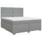 Preview: Boxspringbett mit Matratze Hellgrau 140 x 190 cm Stoff