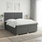 Preview: ARDEBO.de - Boxspringbett mit Matratze Dunkelgrau 140 x 200 cm Stoff