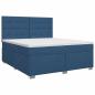 Preview: Boxspringbett mit Matratze mit Kopfteil Blau 140 x 200 cm Stoff