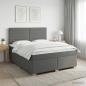 Preview: ARDEBO.de - Boxspringbett mit Matratze Dunkelgrau 160 x 200 cm Stoff