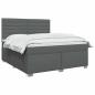 Preview: Boxspringbett mit Matratze Dunkelgrau 160 x 200 cm Stoff