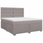 Preview: ARDEBO.de - Boxspringbett mit Matratze Taupe 160 x 200 cm Stoff