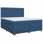 Preview: Boxspringbett mit Matratze mit Kopfteil Blau 180 x 200 cm Stoff