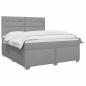 Preview: Boxspringbett mit Matratze Hellgrau 180 x 200 cm Stoff