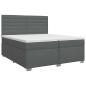 Preview: Boxspringbett mit Matratze Dunkelgrau 200 x 200 cm Stoff