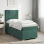 Preview: ARDEBO.de - Boxspringbett mit Matratze Dunkelgrün 90 x 200 cm Samt