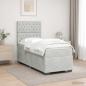 Preview: ARDEBO.de - Boxspringbett mit Matratze Hellgrau 100 x 200 cm Samt