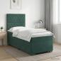 Preview: ARDEBO.de - Boxspringbett mit Matratze Dunkelgrün 100 x 200 cm Samt