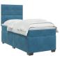 Preview: Boxspringbett mit Matratze mit Kopfteil Blau 100 x 200 cm Samt