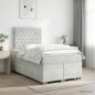 Preview: ARDEBO.de - Boxspringbett mit Matratze Hellgrau 120 x 190 cm Samt