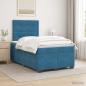 Preview: ARDEBO.de - Boxspringbett mit Matratze mit Kopfteil Blau 120 x 190 cm Samt