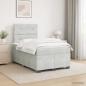 Preview: ARDEBO.de - Boxspringbett mit Matratze Hellgrau 120 x 200 cm Samt