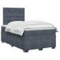 Preview: Boxspringbett mit Matratze Dunkelgrau 120 x 200 cm Samt