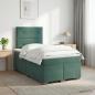 Preview: ARDEBO.de - Boxspringbett mit Matratze Dunkelgrün 120 x 200 cm Samt