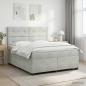 Preview: ARDEBO.de - Boxspringbett mit Matratze Hellgrau 140 x 190 cm Samt