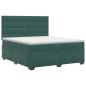 Preview: Boxspringbett mit Matratze Dunkelgrün 140 x 190 cm Samt