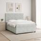 Preview: ARDEBO.de - Boxspringbett mit Matratze Hellgrau 140 x 200 cm Samt