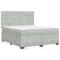 Preview: Boxspringbett mit Matratze Hellgrau 140 x 200 cm Samt