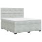Preview: Boxspringbett mit Matratze Hellgrau 140 x 200 cm Samt