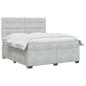 Preview: Boxspringbett mit Matratze Hellgrau 140 x 200 cm Samt