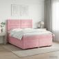 Preview: ARDEBO.de - Boxspringbett mit Matratze mit Kopfteil Rosa 140 x 200 cm Samt