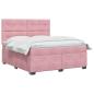 Preview: Boxspringbett mit Matratze mit Kopfteil Rosa 140 x 200 cm Samt