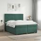 Preview: ARDEBO.de - Boxspringbett mit Matratze Dunkelgrün 200 x 200 cm Samt