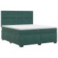 Preview: Boxspringbett mit Matratze Dunkelgrün 200 x 200 cm Samt
