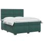 Preview: Boxspringbett mit Matratze Dunkelgrün 200 x 200 cm Samt