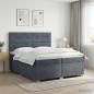 Preview: ARDEBO.de - Boxspringbett mit Matratze Dunkelgrau 200 x 200 cm Samt