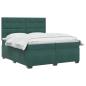 Preview: Boxspringbett mit Matratze Dunkelgrün 200 x 200 cm Samt