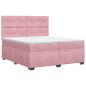 Preview: Boxspringbett mit Matratze mit Kopfteil Rosa 200 x 200 cm Samt