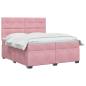 Preview: Boxspringbett mit Matratze mit Kopfteil Rosa 200 x 200 cm Samt