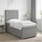 Preview: ARDEBO.de - Boxspringbett mit Matratze Hellgrau 90 x 190 cm Stoff