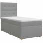 Preview: Boxspringbett mit Matratze Hellgrau 90 x 190 cm Stoff