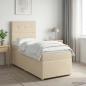 Preview: ARDEBO.de - Boxspringbett mit Matratze mit Kopfteil Creme 90 x 190 cm Stoff