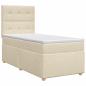 Preview: Boxspringbett mit Matratze mit Kopfteil Creme 90 x 190 cm Stoff